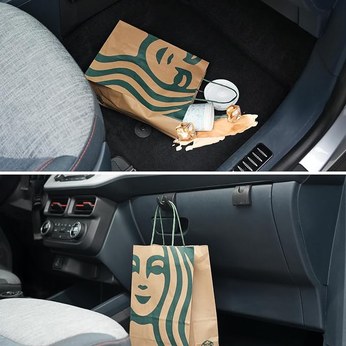 Mabett Glove Box Organizer Hooks for Ford Maverick 2026 2022-2025 Accessories, Snap-in Organizer Storage Hook Clips for Hanging Luggage Bag Umbrella Grocery Bag (Hooks)