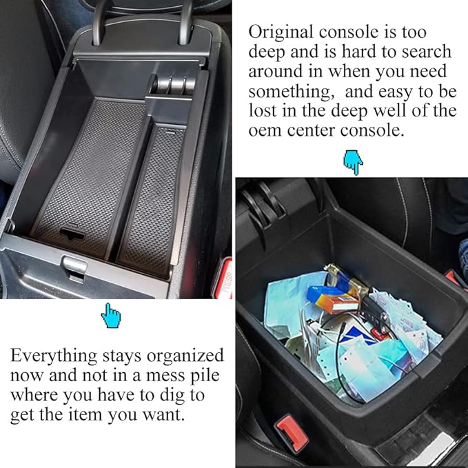 Center Console Armrest Storage Box Compatible with Hyundai Tucson 2016-2021 ABS Tray Insert Organizer Glove Pallet Phone Holder