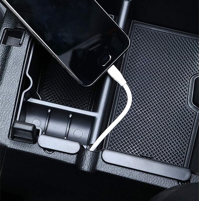 YOCTM Center Console Organizer for Jeep Wrangler JL Gladiator JT 2018 2019 2020 2021 2022 2023 2024 Tray Insert Armrest Box Secondary Storage Black Interior Accessories
