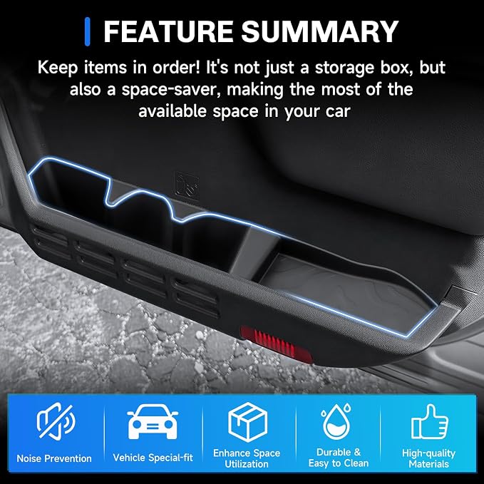 SXCY for 2025 2026 Toyota Tacoma Door Storage Organizer for 2024 2025 2026 Toyota Tacoma Accessories 2026 Tacoma Console Organizer TPE Car Gate Side Organizer Front&Rear Door Insert Box