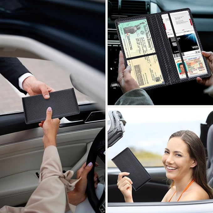 Car Registration and Insurance Holder，Colour Patterns Men Women Car License Document Registration and Insurance Card Holder