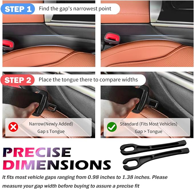 2PCS Car Seat Gap Filler Organizer,2026 New Car Seat Gap Plug with Storage Slot & Seatbelt Slot,Universal Cars Seats Crack Gaps Filler Stops Items from Falling Between Seats
