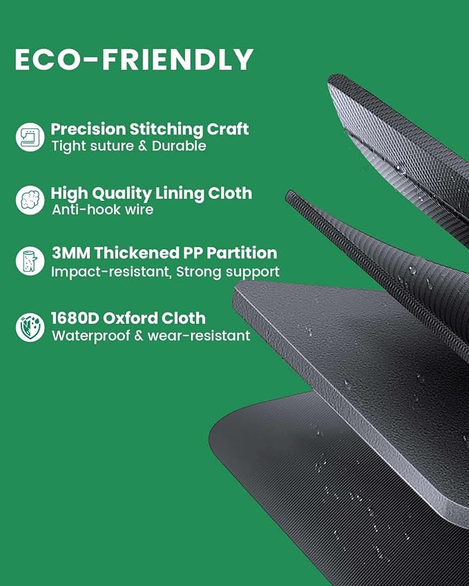 WINHUNT Car Trunk Organizer, Car Storage Organizer with Waterproof Bag Collapsible Multi Compartment Organizer for Car, Suv, Sedan, Truck, Aluminium Handle (Green, Large 66L)