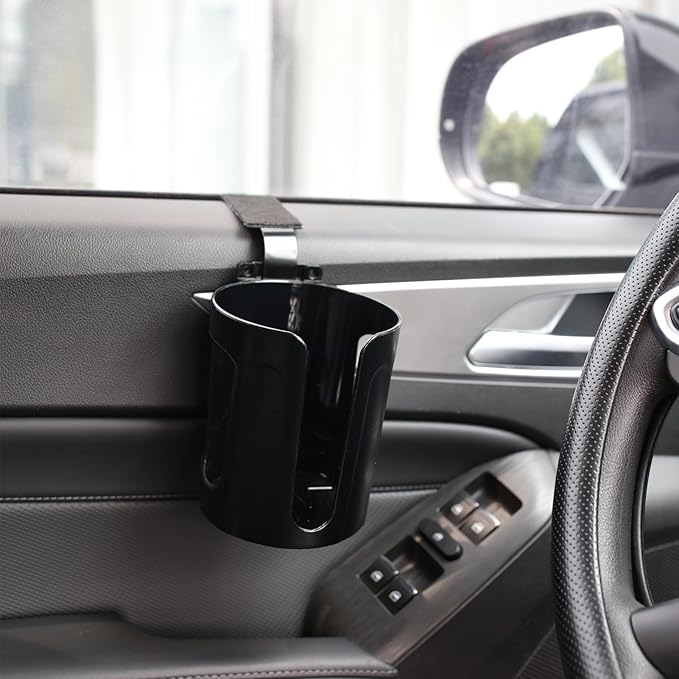 LITTLEMOLE 2PCS Large Car Door Cup Holder, Vehicle Armrest Cup Holder for Almost Any Size Bottle or Can