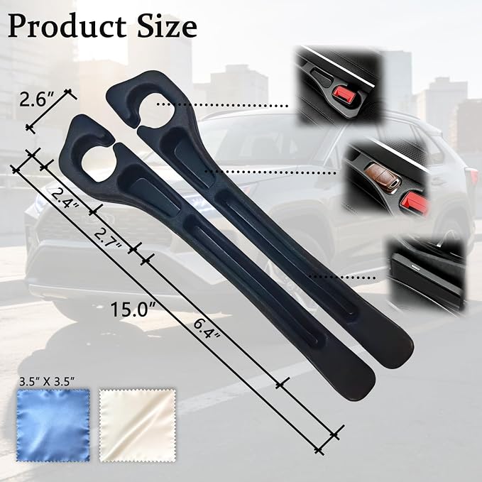Car Seat Gap Filler Organizer Compatible with All Toyota RAV4 Accessories | Seat Gap Plug Blocker with Storage Slot | Car Screen Cleaning Cloth