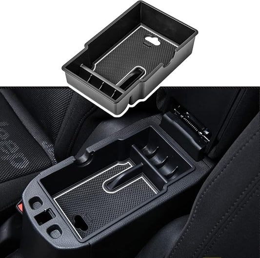 EDBETOS Center Console Organizer Tray Compatible with Jeep Renegade Accessories 2015-2019 2020 2021 2022 2023 Armrest Glove Box Secondary Storage (White Line)