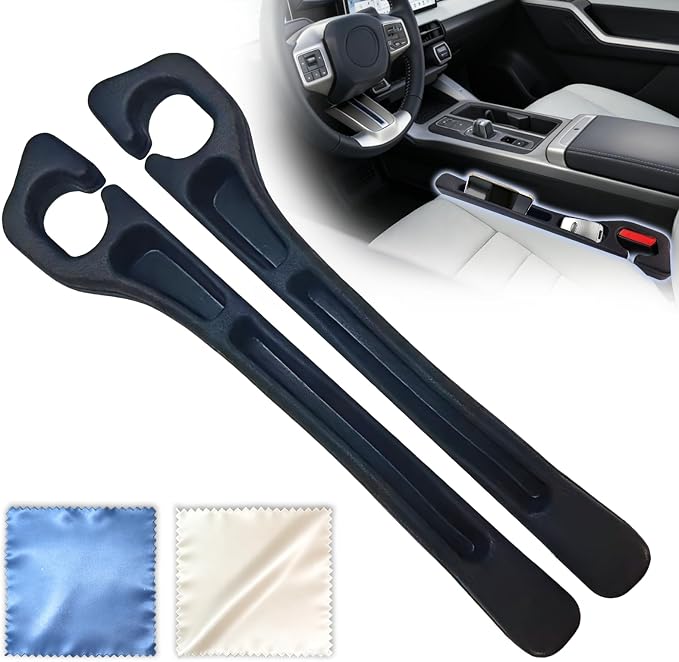 Car Seat Gap Filler Organizer Compatible with All Toyota RAV4 Accessories | Seat Gap Plug Blocker with Storage Slot | Car Screen Cleaning Cloth
