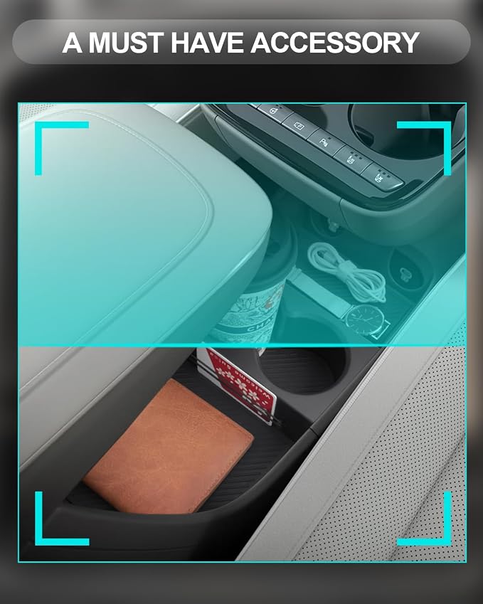CDEFG for 2025 2026 Hyundai Ioniq 5 Center Console Organizer, for 2025 2026 Hyundai Ioniq 5 Accessories Lower Console Tray 2025 2026 Ioniq 5 Floor Console Storage Box(Not for Ioniq 5 N)