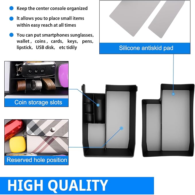 SHAOHAO 2PCS 2025 Outback Center Console Organizer for 2020 2021 2022 2023 2024 2025 Subaru Outback Legacy Accessories Console Tray Outback Legacy 2024 2025 Storage Box Insert Tray