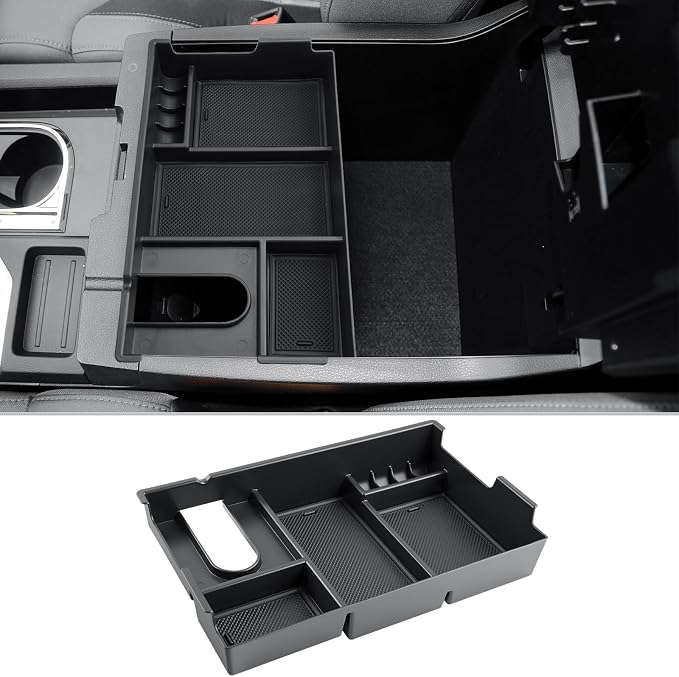 CDEFG for 2007-2021 Toyota Tundra/2008-2020 Sequoia Center Console Organizer Accessory Middle Console Half Size Tray Armrest Storage Box - Full Console w/Bucket Seats ONLY