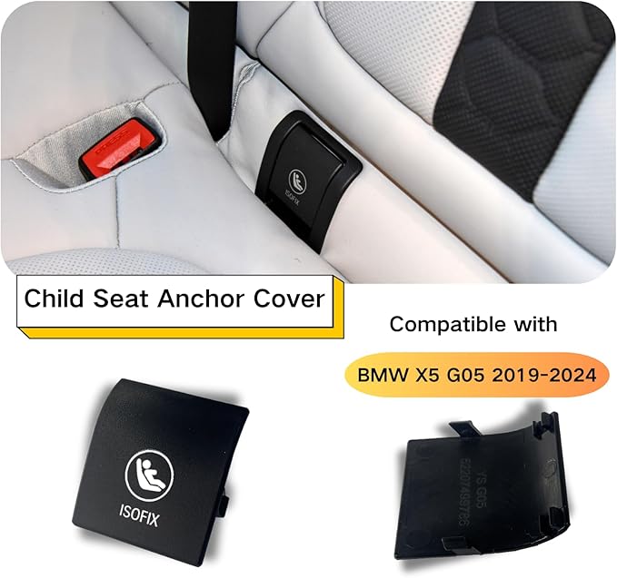 for BMW X5 G05 Child Seat Anchor Cover,ISOFIX Cover Rear Seat Latch Anchor Safety Belt Hook Buckle Cover Replacement for BMW X5 G05 2019-2025 52207499794 52207942147 1pcs