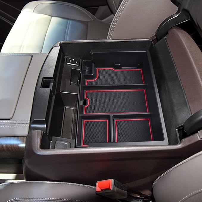 Center Console Organizer Fit Sierra/Silverado 1500 & Yukon/Tahoe/Suburban | Full Coverage, Compatible with 2014-2018 GMC Sierra 1500 /Chevy Silverado 1500,2015-2020 Yukon XL/Tahoe/Suburban