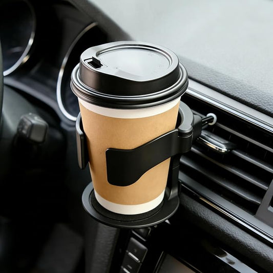 Cup Holder for Car, Cup Holder Expander, Adjustable Auto Vent Cup Holder Expander with 3 Kinds Mounting Clips, Auto Accessories ABS Load-Bearing Non-Slip Ashtray Holder for Truck SUV (1PCS)