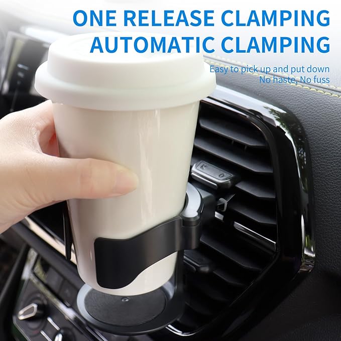 QIIYCCE Cup Holder for Car, Cup Holder Expander for Car Air Vents, Car Ashtray Holder, Suitable for Cars and Trucks with Horizontal Blade Vents (2PCS)