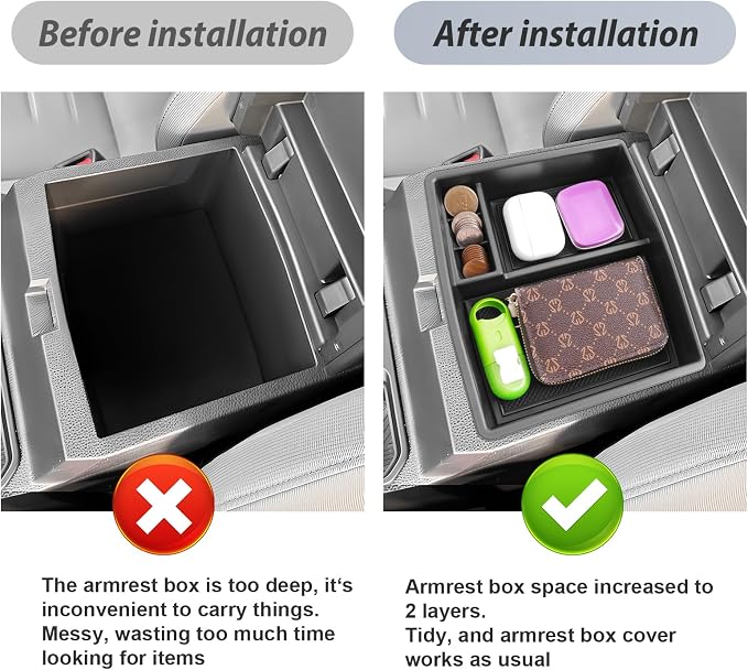 SKTU for 2024 2025 2026 Toyota Tacoma Center Console Organizer 2024 2025 2026 Tacoma (SR/SR5/TRD/Limited/Trailhunter/TRD Pro) Console Tray Toyota Tacoma 2024 2025 2026 Accessories with Coin Holder