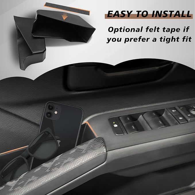 Muslogy Center Console Organizer Compatible with 2024 2025 2026 Toyota Tacoma Accessories Interior Storage Box Insert Tray Phone Pocket(Console Organizer+Hanging Storage Hidden Box+Door Inserts Box)