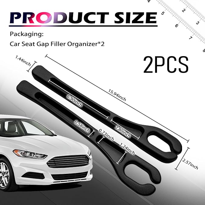 2PCS Car Seat Gap Filler Organizer,2026 New Car Seat Gap Plug with Storage Slot & Seatbelt Slot,Universal Cars Seats Crack Gaps Filler Stops Items from Falling Between Seats