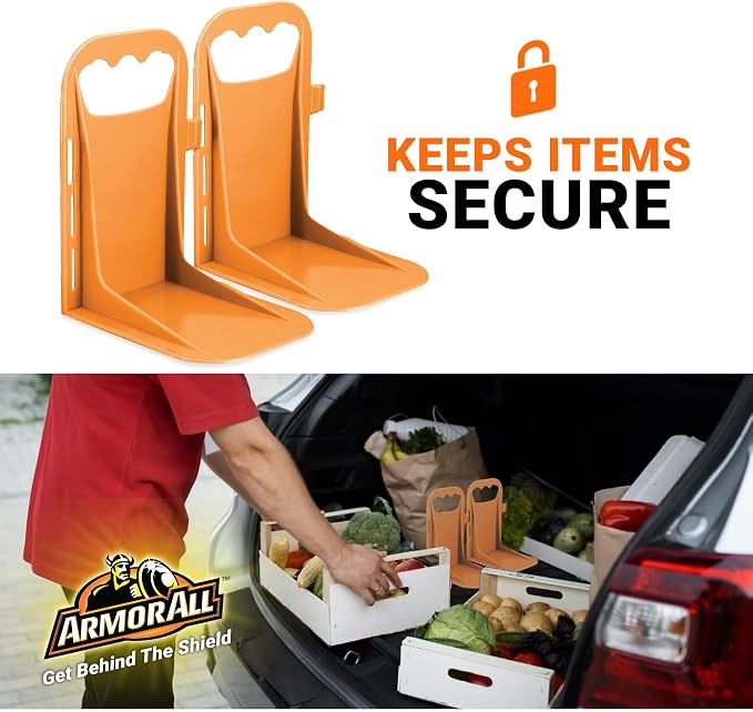 Armor All Trunk Cargo Blocks, Cargo Dividers, Trunk Dividers, Hook & Loop Trunk Organizer Blocks to Hold Cargo in Place, Cargo Containment System for Cars, Trucks, SUVs, Vans, 2 Pieces
