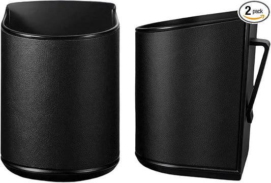 Car Door Cup Holder Sag-Free, Rigid Clip-On Extra Cup Holder for Car Backseat & Headrest, Fits 12-30oz Tumblers, Leather-Wrapped Car Cup Organizer for Sedans & EVs