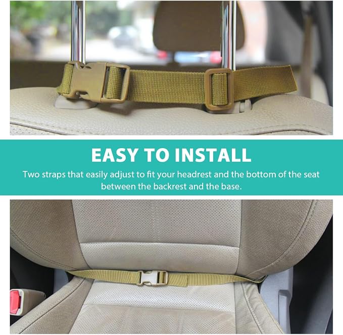 2 PCS Car Seat Back Organizer, Tactical MOLLE Sag Proof Vehicle Panel Backseat Cover Protector, Universal Molle Nylon Storage Bag Seat Back Hanger Pad for Car Truck SUV Pickup (Camouflage CP)