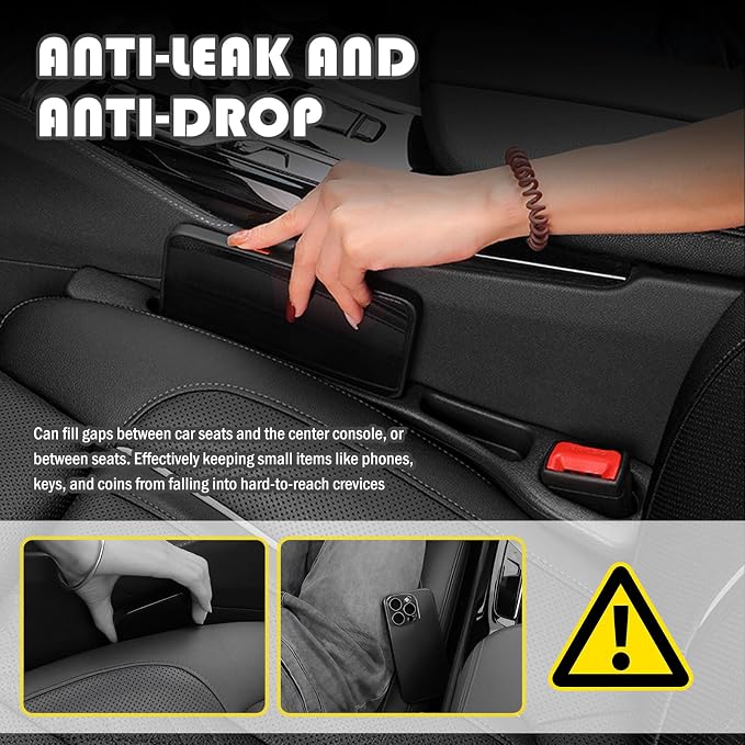 2PCS Car Seat Gap Filler Organizer,2026 Upgraded Car Seat Gap Plug with Storage Slot & Phone Holder,Portable Between Seats Cars Gaps Filler for Seats Gaps 1.1"-1.4" Wide