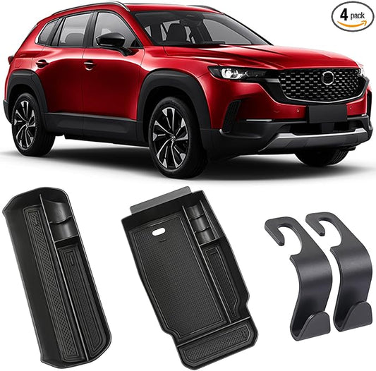 4PCS for Mazda CX50 and CX-50 hybrid Center Console Organizer Tray, Armrest Storage Box for Mazda CX50 CX 50 2025 2024 2023 Prime Insert Secondary Box, Must Have Interior Trim Accessories