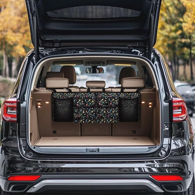 Car Trunk Organizer Hanging Christmas Light Strips Car Back Seat Storage Bag Collapsible Auto Cargo Bag Auto interior Accessories for Most Sedans SUV Jeep Trucks MPV