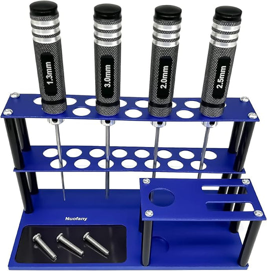 Screwdrivers Organizer Kit - RC Tools with Built-in Screw Tray, Hex Cross Screw Driver, Pliers - Storage Rack