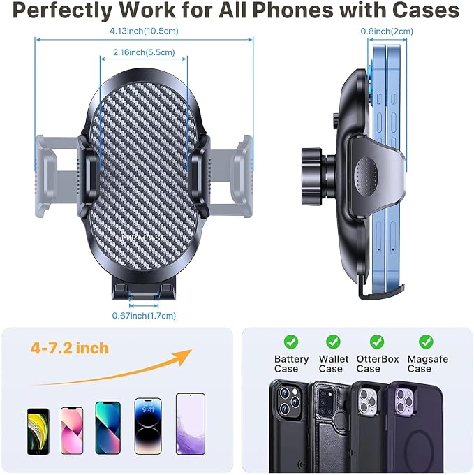 Miracase [Latest Upgraded Universal Cup Phone Holder for Car, [Rotatable & Adjustable] Long Neck Car Cup Holder Phone Mount Compatible with iPhone, Samsung, Google & More Smartphones