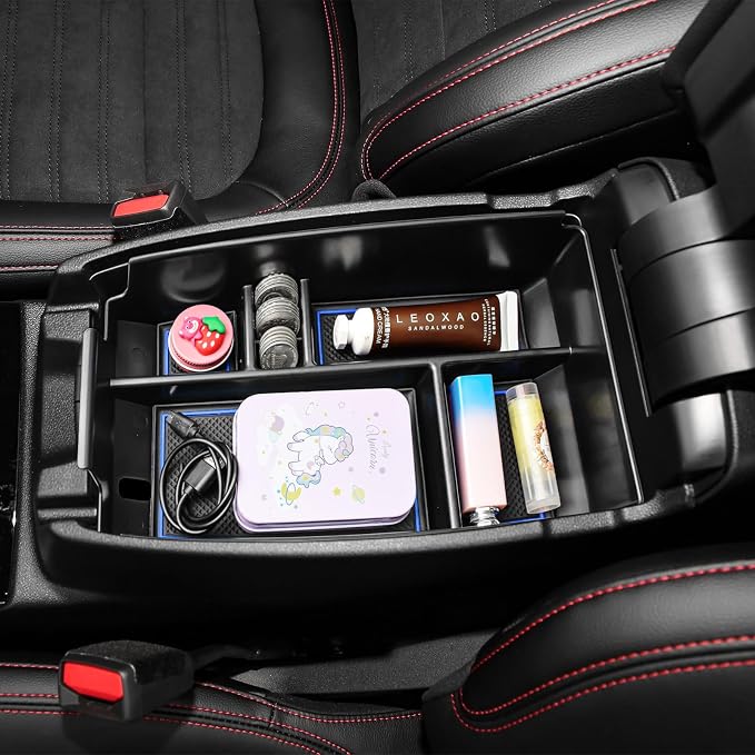 Center Console Organizer Tray Compatible with Ford Escape 2020-2026 and 2021 2022 2023 2024 2025 2026 Bronco Sport CX430 4-Door (Not for U725 2-Door) Secondary Storage Armrest Box - Blue
