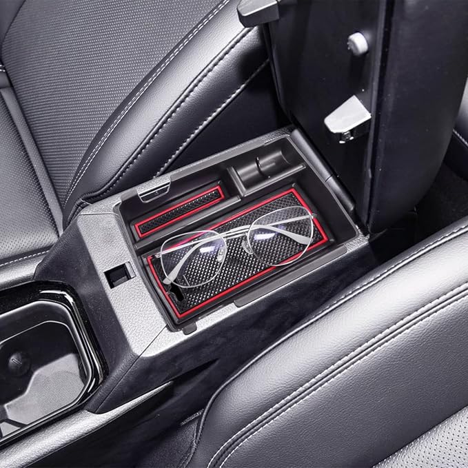 Center Console Organizer Tray Compatible with Jeep Compass 2022 2023 2024 2025 Accessories Insert Armrest Glove Box Secondary Storage Divider ABS Materials，Red