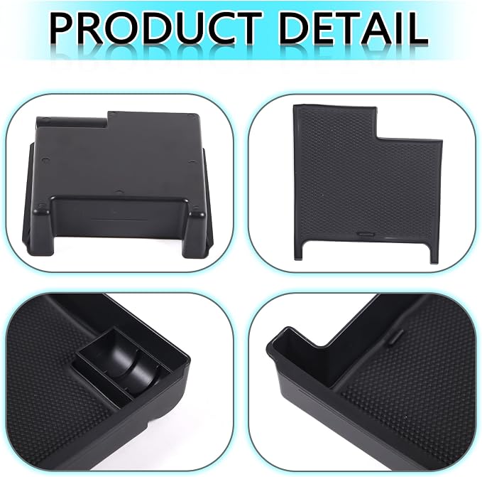 Black Armrest Storage Box Center Console Organizers Phone Tray with Mat and Logo Fit for Volvo S60 S60L V60 XC60 2009-2017