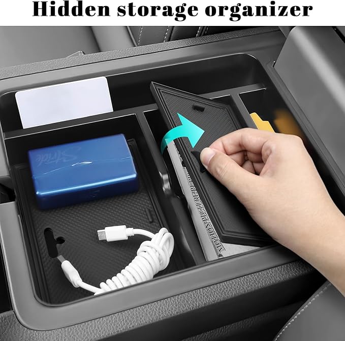 4PCS Center Console Organizer Compatible with Honda 2023-2025 2026 Pilot & 2026 Passport Accessories Armrest Divider Hidden Storage Box Organizer Divider Compartment Tray