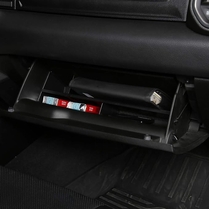 Motrobe Glove Box Organizer for Dodge 2019 2020 2021 2022 2023 RAM 1500 ABS Organizer Divider Accessories Black