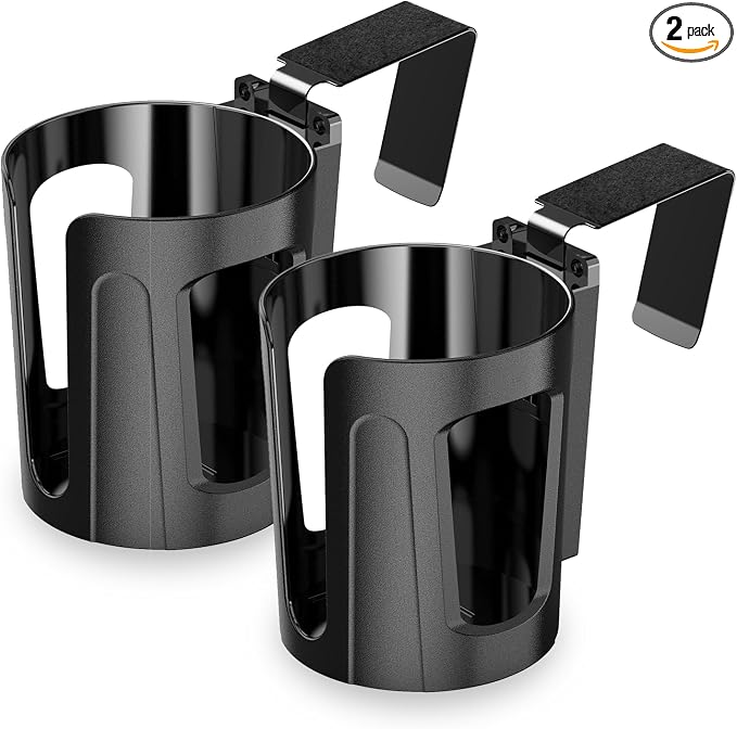 LITTLEMOLE 2PCS Large Car Door Cup Holder, Vehicle Armrest Cup Holder for Almost Any Size Bottle or Can