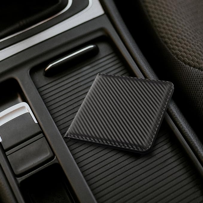 CoBak Car Registration and Insurance Holder - Small and Lightweight Vehicle Glove Box Car Organizer, Auto Truck Comparment Accessories Case for Essential Document, Driver Licens (Carbon Fiber Black)