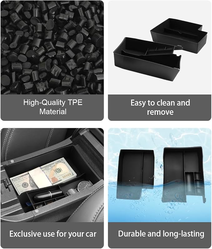 CDEFG 2Pcs for 2025 Subaru Outback Legacy Center Console Organizer, for 2020 2021 2022 2023 2024 2025 Subaru Outback Legacy Accessories Middle Console Organizer Armrest Storage Box