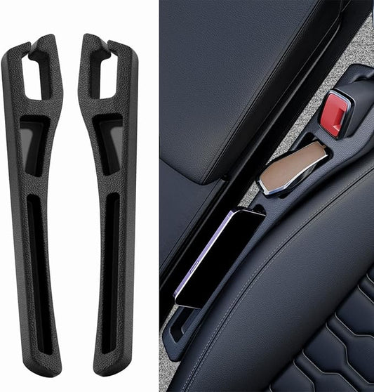 2PCS Car Seat Gap Filler Organizer,Multifunctional Car Gap Filler Organizer Storages Function,Universal Console Catcher Between Seats Cars Interior Accessories (Balck)