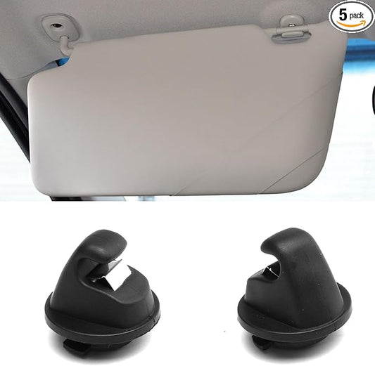 2PCS Sun Visor Clips 5G0857561B Compatible with VW Volkswagen Golf MK7 2013 2014 2015 2016 2017 (VW Black)