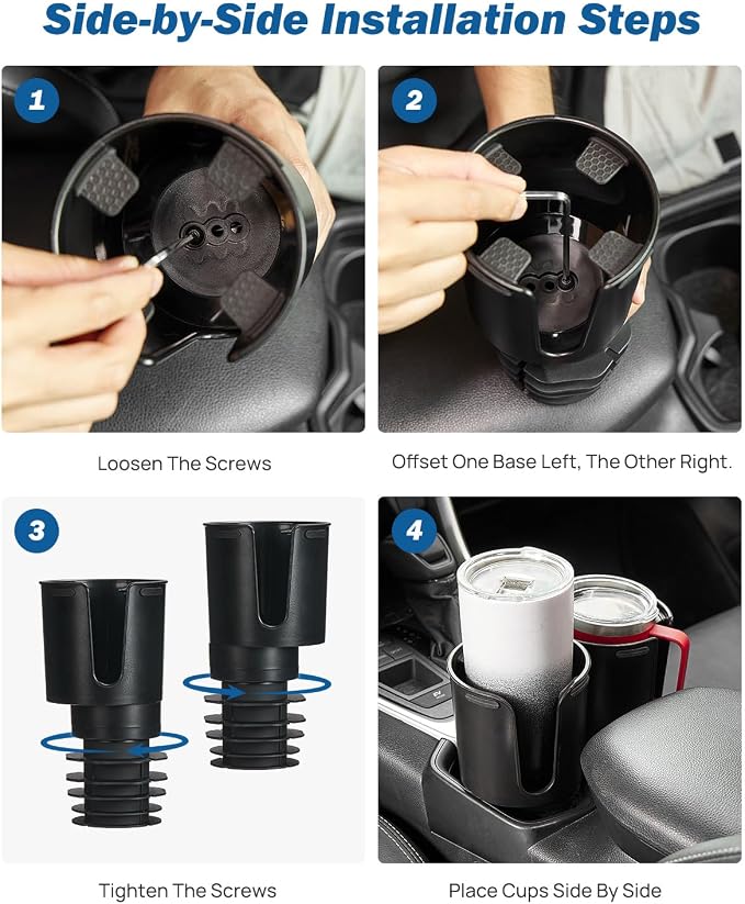JOYTUTUS Car Cup Holder Expander Compatible with Toyota RAV4 2025 2024 2023 2022 2021 2020 2019,Compatible with Yeti Ramblers 12-36oz, Hydro Flasks 18-40oz,Large Bottles in 3.4"-3.8" (18-40oz)