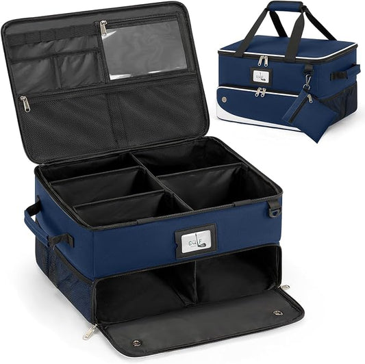 RAINSMORE Golf Trunk Organizer Golf Bag Organizers Golf Shoe Bag with Separate Ventilated Compartment for 2 Pair Shoes Golf Accessories for Balls, Gloves, Clothes