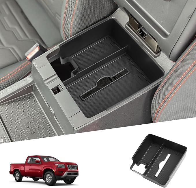 SHAOHAO for 2025 2026 Nissan Frontier Center Console Organizer Tray for 2022 2023 2024 2025 2026 Nissan Frontier Accessories Frontier (S, SV, Pro-X, Pro-4X, SL) Center Console Tray with Tissue Holder