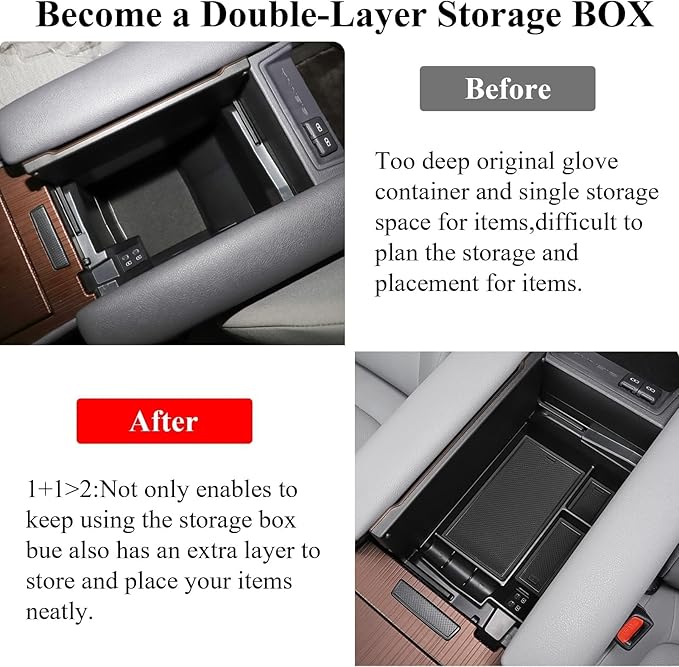 TTCR-II Compatible with Toyota Sienna Center Console Organizer 2021-2024 2025 2026, for Sienna Center Console Organizer Tray LE Limited Platinum SE XLE XSE 2021 2022 2023 2024 2025 2026