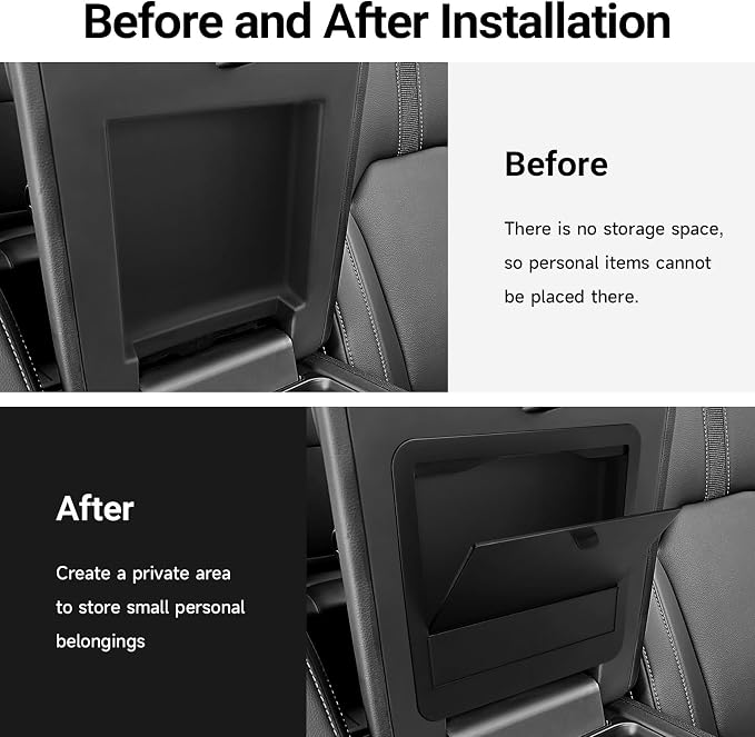 Center Console Hidden Box Organizer Compatible with Honda 2023-2025 2026 Pilot ＆ 2024-2026 Ridgeline ＆ 2024-2026 Passport Accessories Black ABS Plastic Material Secret Compartment