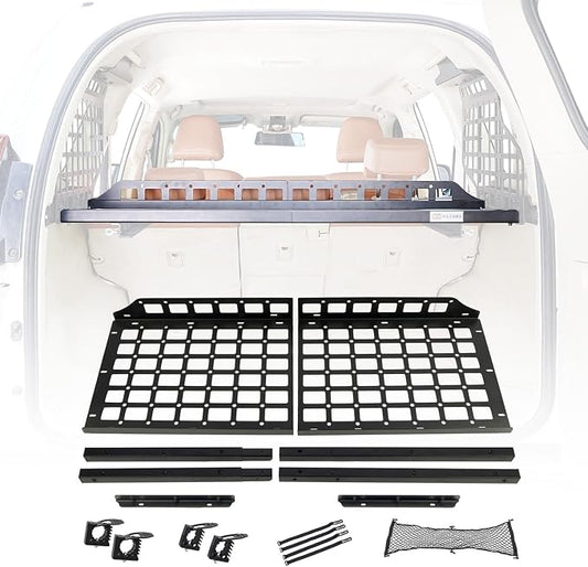 HIGH FLYING for Toyota Prado LC150/Lexus GX460 Car Molle Panels Storage Modular System Trunk Shelf Organizer Rear Cargo Racks (Install requires Side Panels)