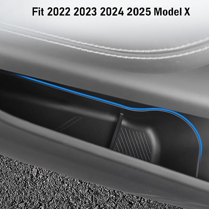 Yumzeco 2PCS Compatible 2021 2022 2023 2024 2025 2026 Tesla Model X Door Side Storage Box Tray, Front Row Door Side Organizer Tray for Tesla Model X Accessories 2021 2022 2023 2024 2025 2026
