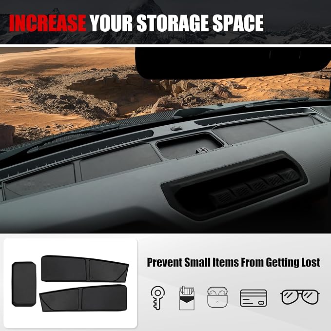 Mabett Storage Organizer Set for Ford Bronco 2025 2026 Accessories with Central Control Storage Set, Door Handle Storage Compatible with Ford Bronco(9 PCS Set)