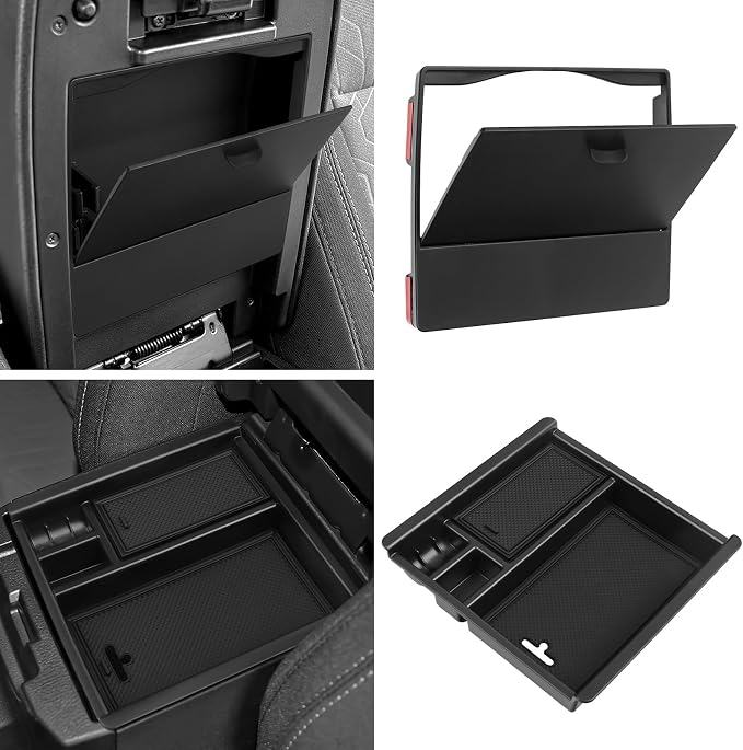 2PCS Center Console Organizer Compatible with Toyota 2016-2020 2021 2022 2023 Tacoma Accessories ABS Material Armrest Hidden Storage Box