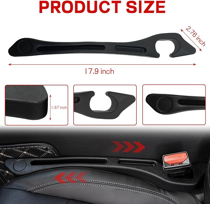 2 PCS Car Seat Gap Filler, Car Gap Filler Organizer to Fill The Gap Between Seat and Console, Auto Seat Crevice Blocker Stop Things from Dropping, Essential Car Interior Accessories