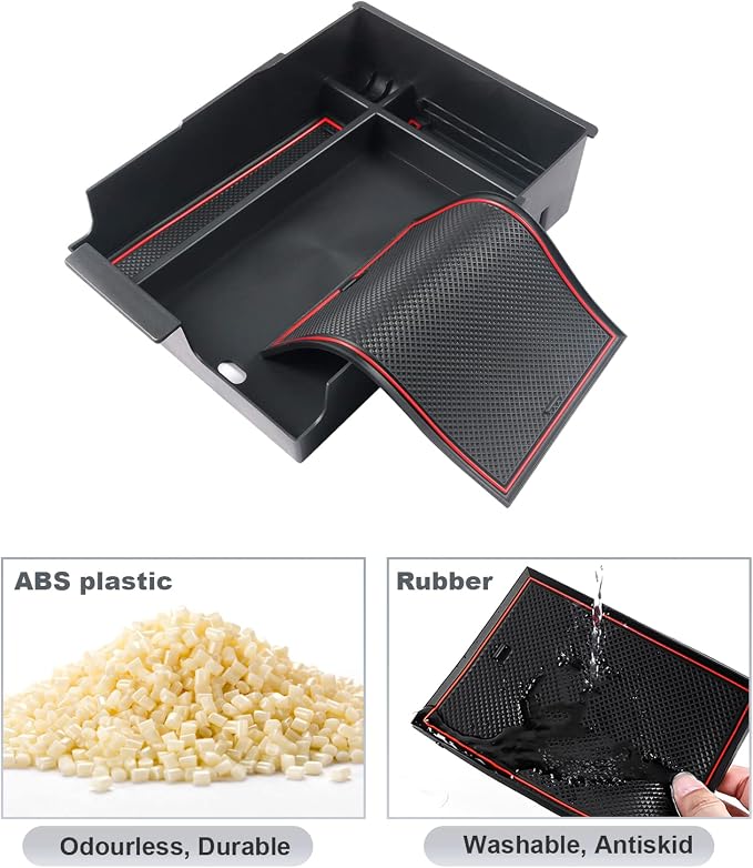 SKTU for 2023 2024 2025 Hyundai Palisade Center Console Organizer 2023 2024 2025 Palisade Console Tray 2024 2025 Palisade Storage Box Hyundai Palisade 2023 2024 2025 Accessories with Coin Holder (Red)